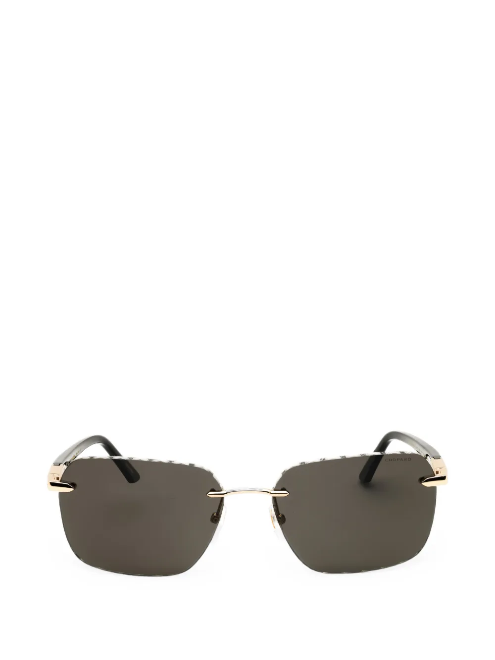 Chopard Rectangle-frame Sunglasses In Gold