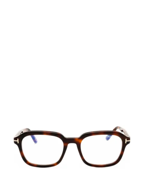 TOM FORD tortoiseshell-effect oval-frame glasses
