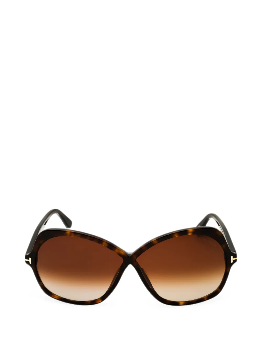 TOM FORD Eyewear oversized tortoiseshell-effect sunglasses - Marrone