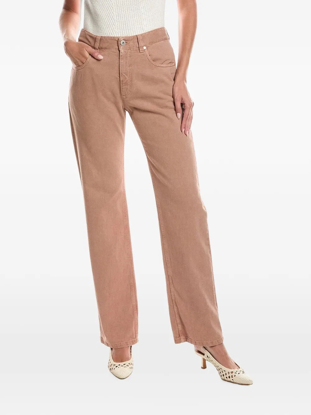 Brunello Cucinelli straight-leg five-pocket jeans - Arancione