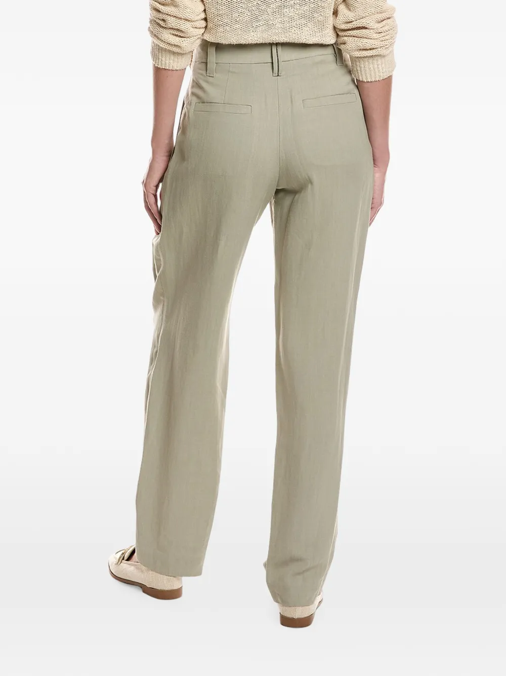 Brunello Cucinelli pleated straight-leg trousers Groen