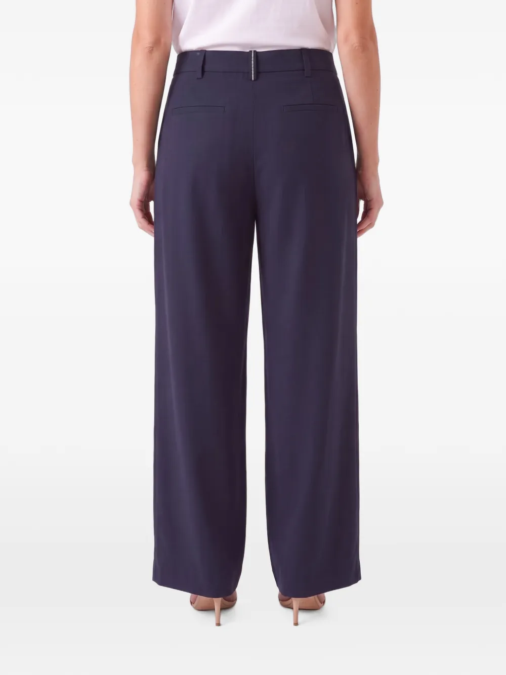 Brunello Cucinelli Katoenen broek met wijde pijpen Blauw