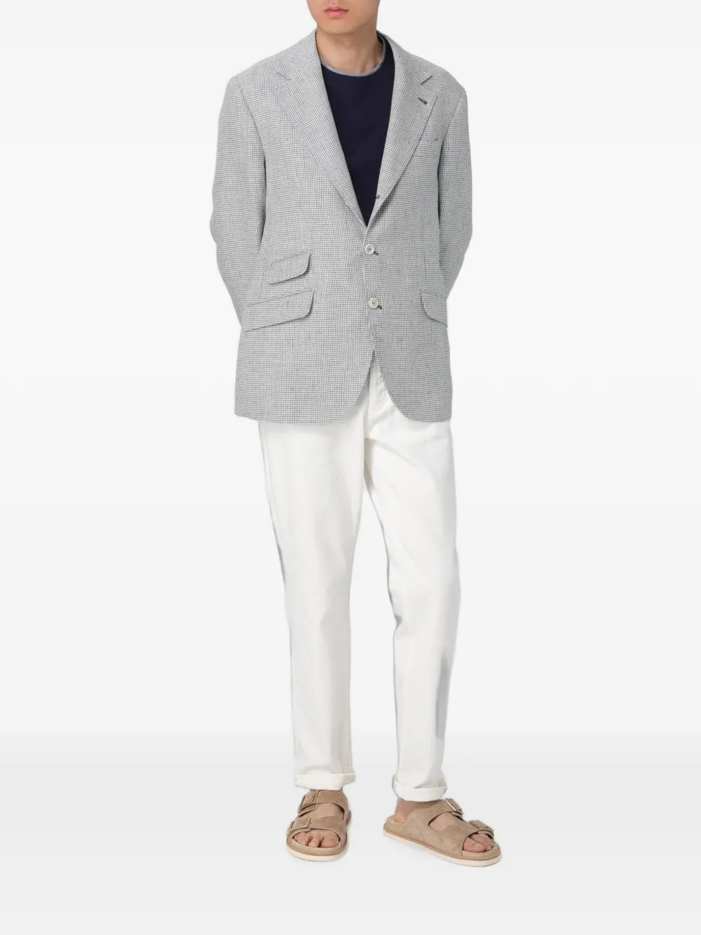 Brunello Cucinelli Geruit colbert Grijs
