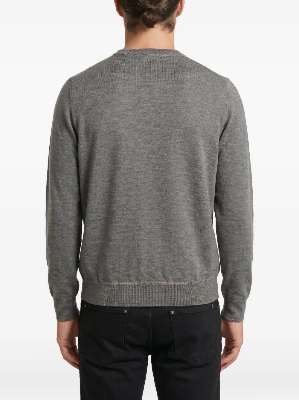 Brunello Cucinelli Trui met ronde hals en driehoekige stiksels Grijs