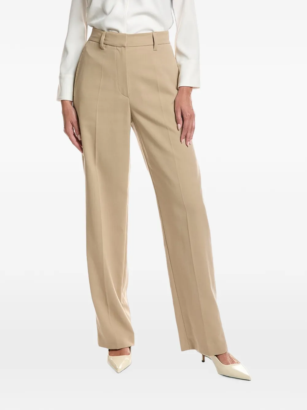 Brunello Cucinelli Women's Beige Tailored Straight Trousers