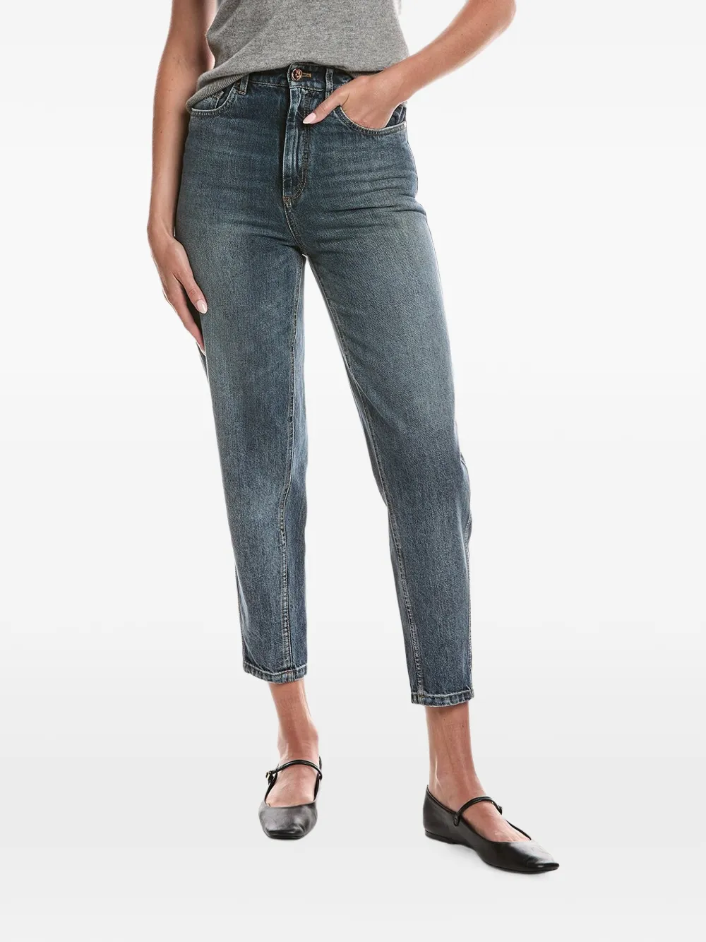 Brunello Cucinelli tapered-cut jeans - Blu