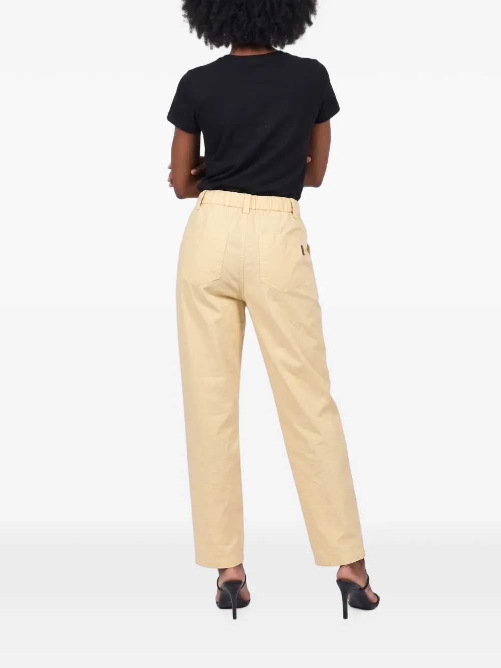 Brunello Cucinelli tapered cotton trousers Geel