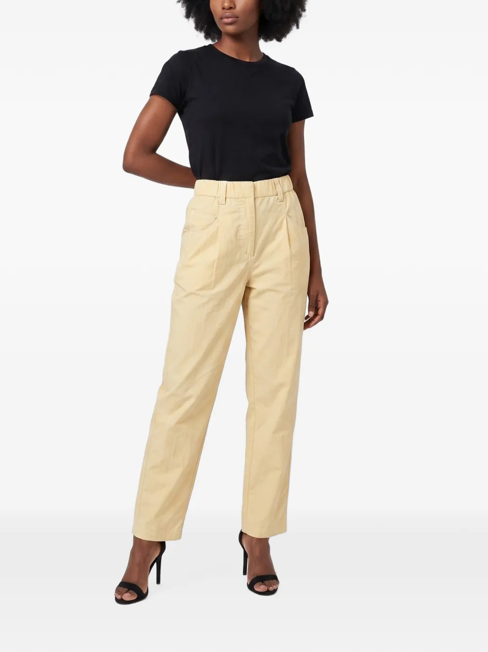 Brunello Cucinelli tapered cotton trousers Geel