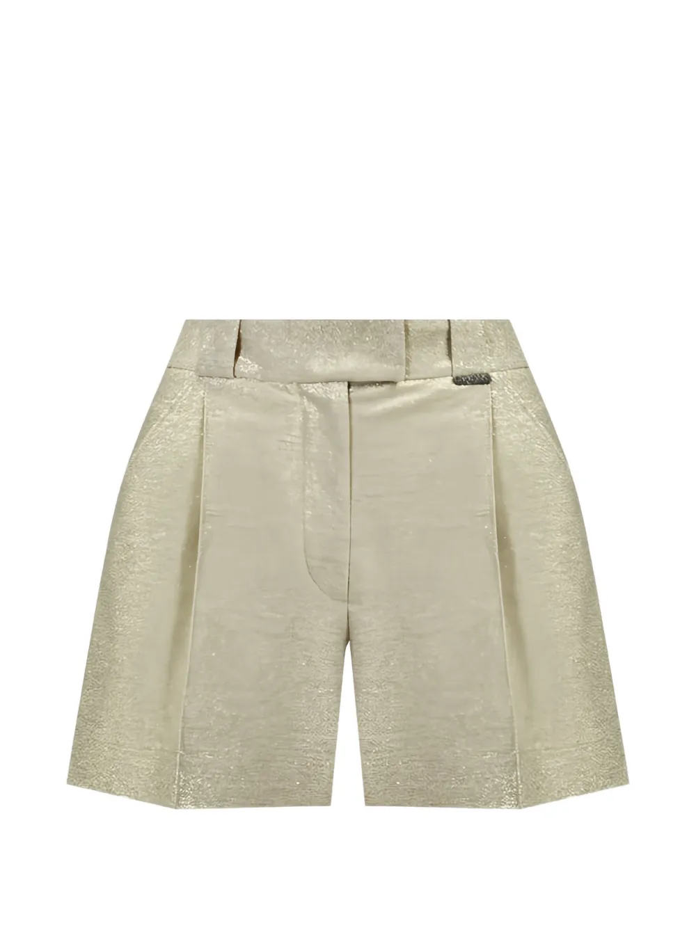 Brunello Cucinelli Shorts metallizzati con pieghe - Oro