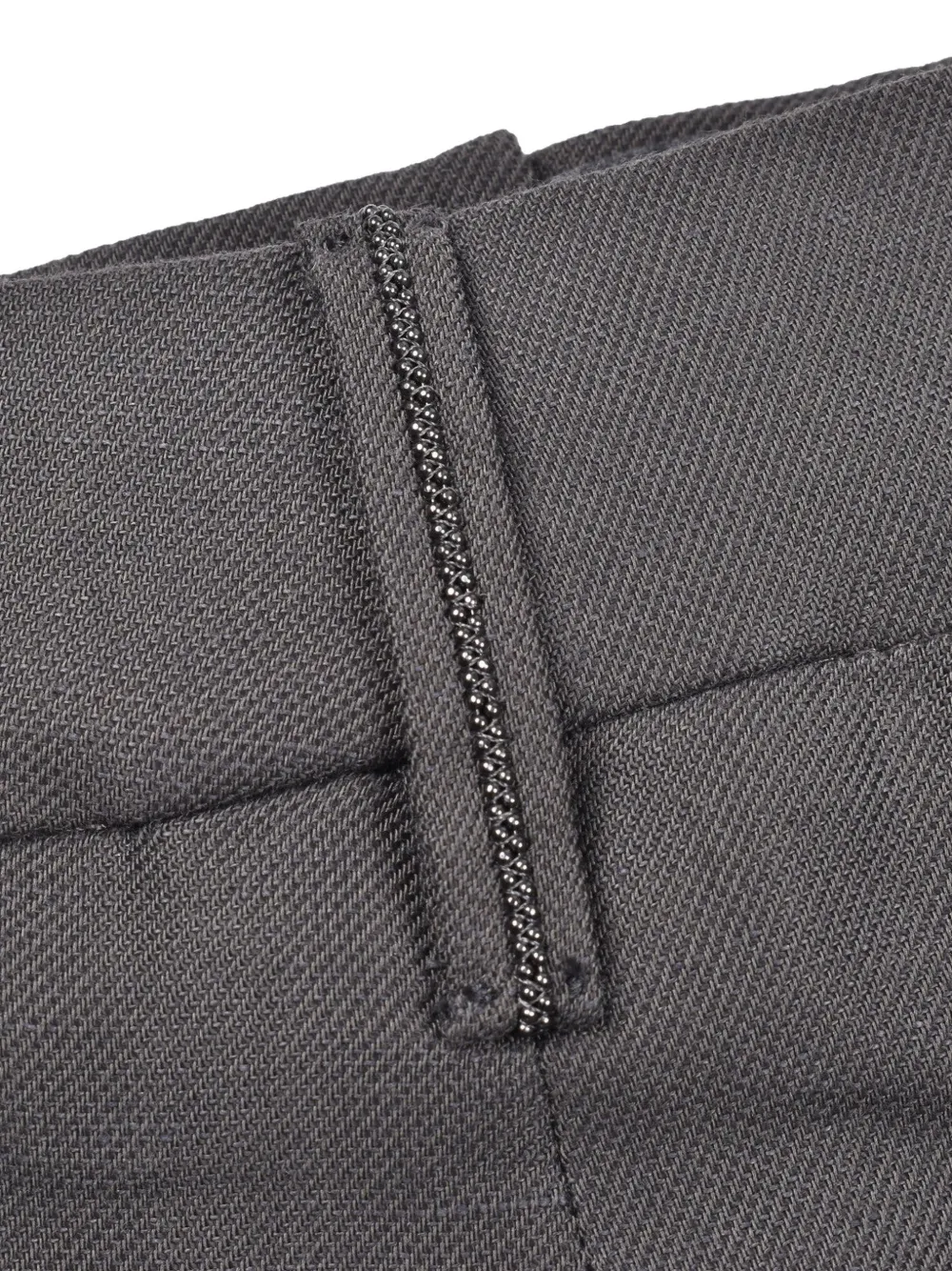 Brunello Cucinelli monili-embellished straight-leg trousers Grijs