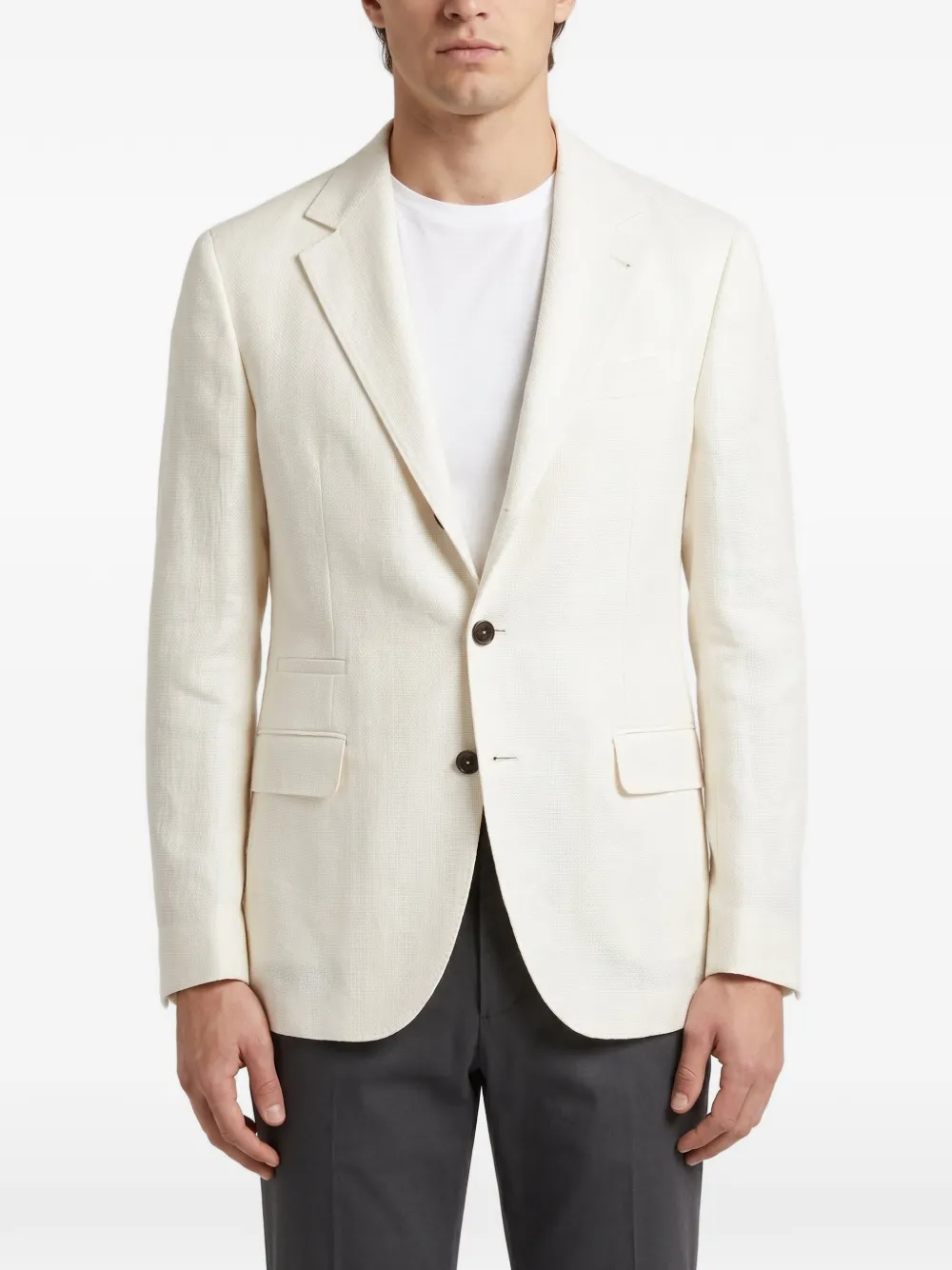 Brunello Cucinelli notch-lapel blazer - Toni neutri
