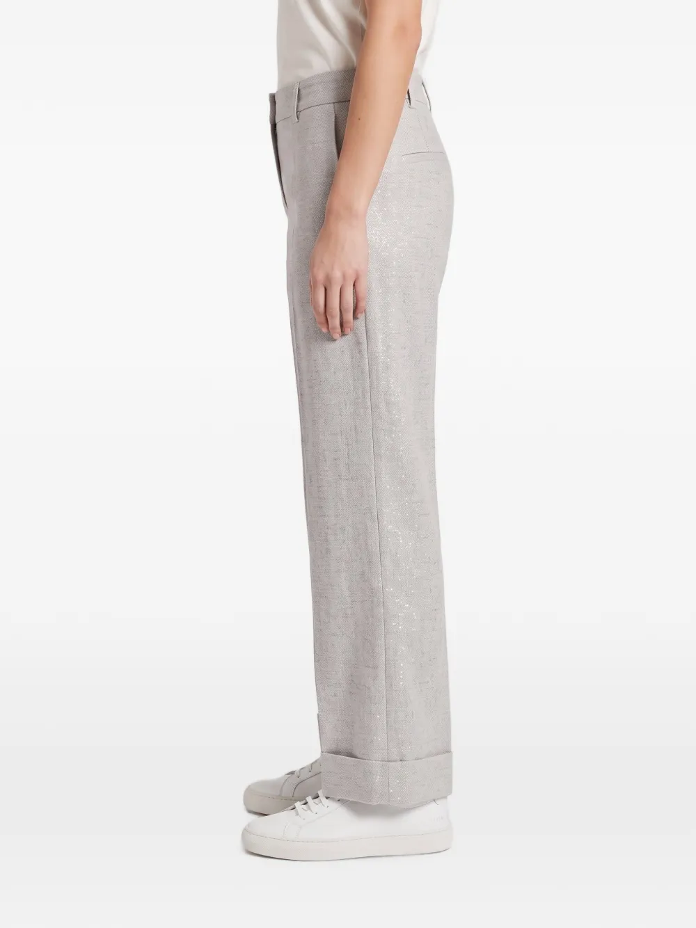 Brunello Cucinelli straight-leg cuffed trousers Grijs