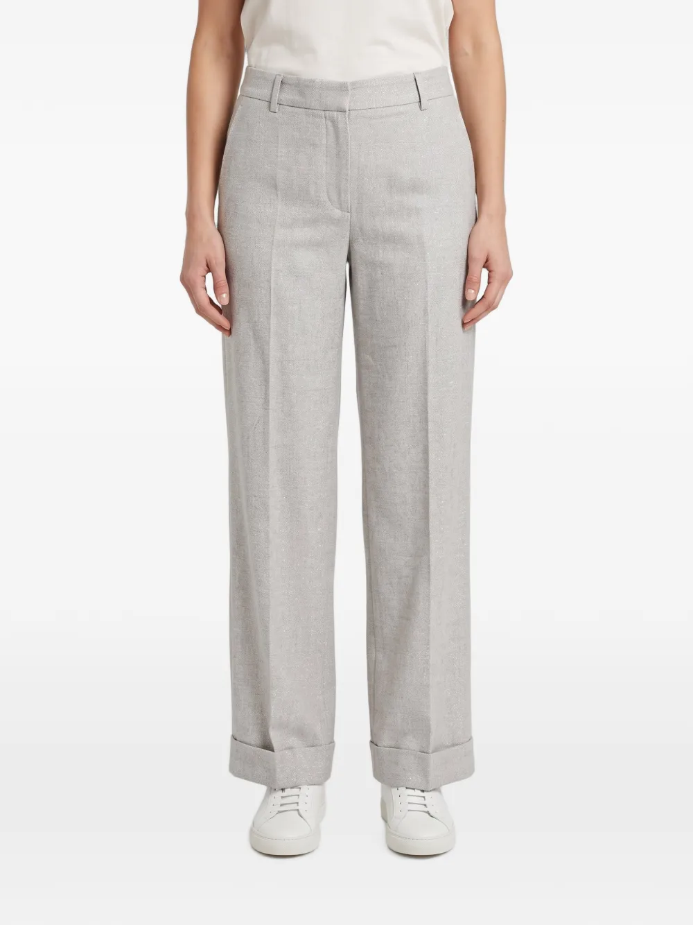 Brunello Cucinelli straight-leg cuffed trousers Grijs