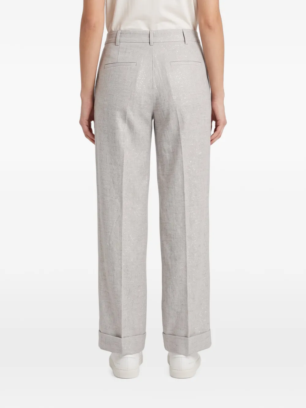 Brunello Cucinelli straight-leg cuffed trousers Grijs