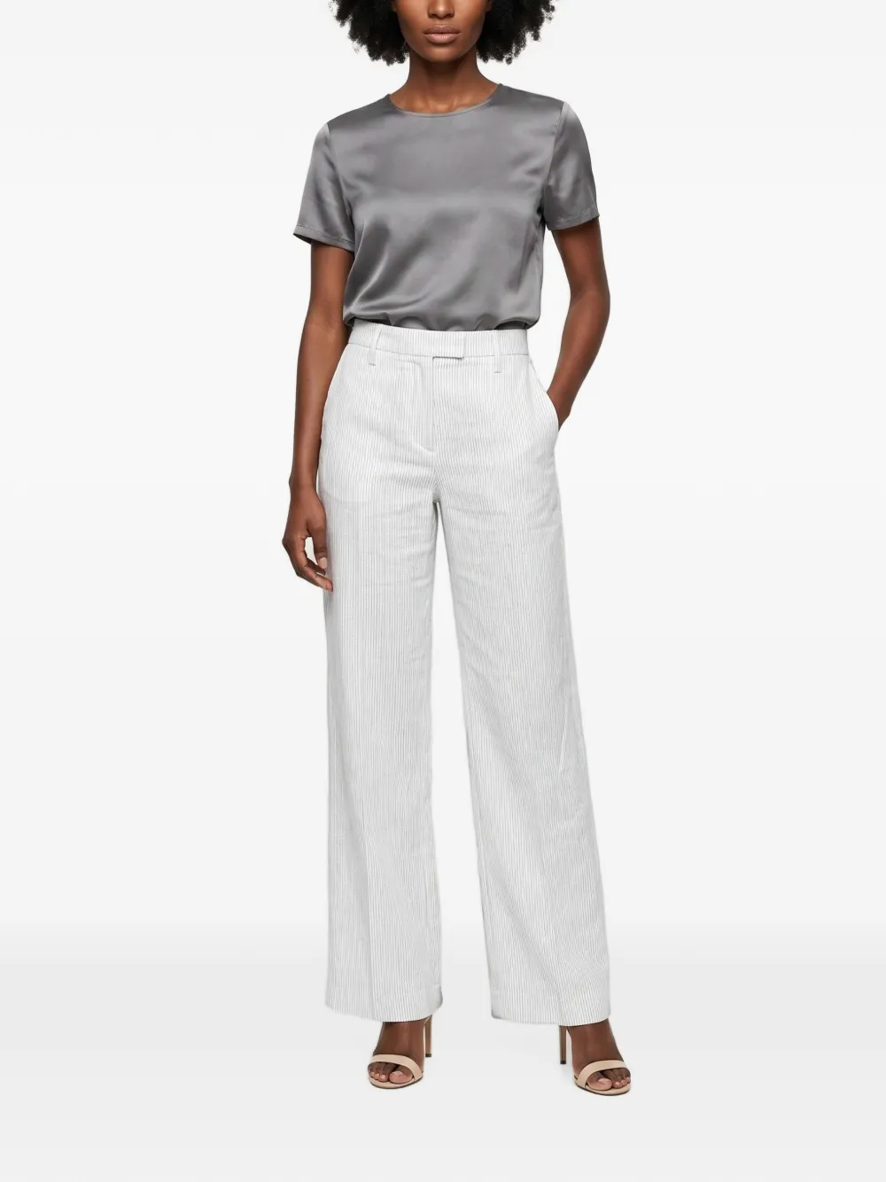 Brunello Cucinelli Straight broek met krijtstreep Wit