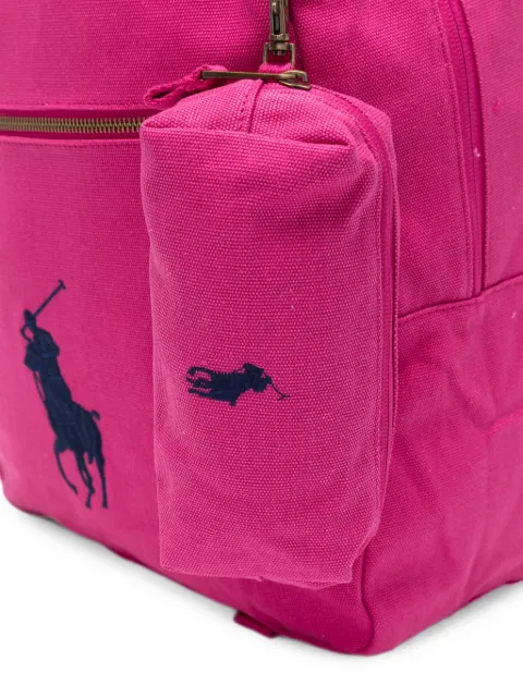 POLO RALPH LAUREN KIDS Pony-embroidered canvas backpack