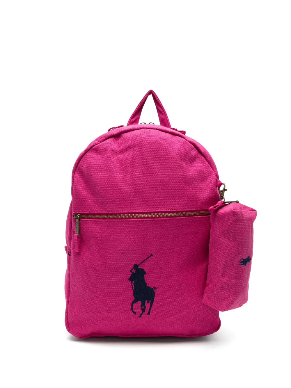 POLO RALPH LAUREN KIDS Pony-embroidered canvas backpack - Rosa