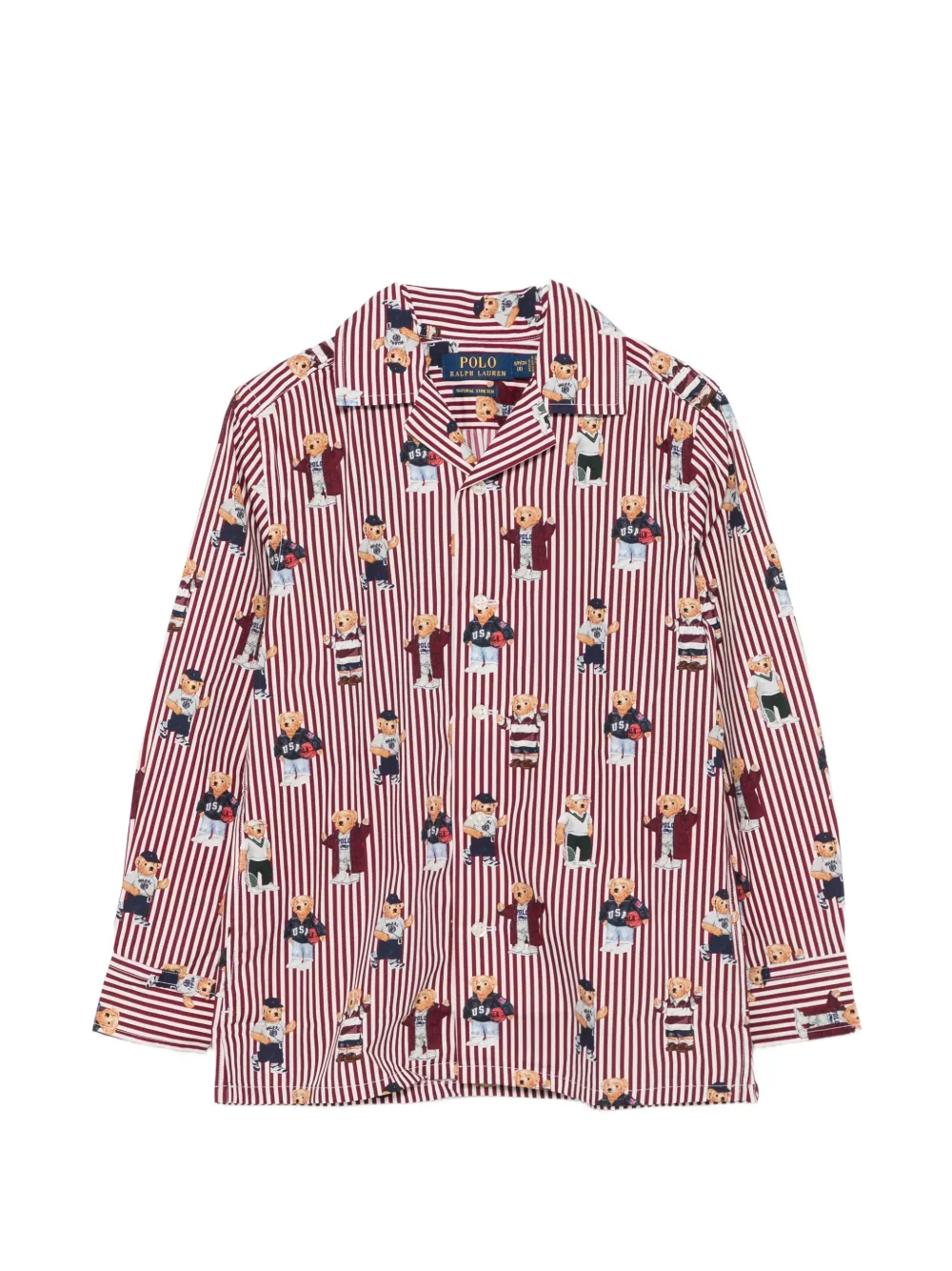 POLO RALPH LAUREN KIDS Polo Bear striped shirt - Bianco