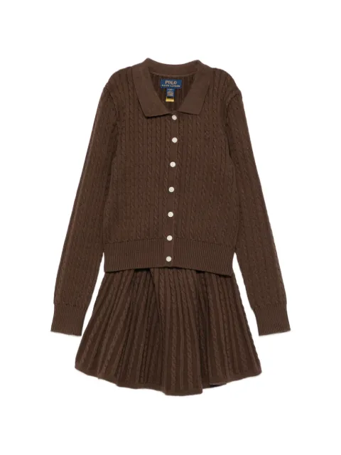 POLO RALPH LAUREN KIDS cable-knit cardigan and skirt set