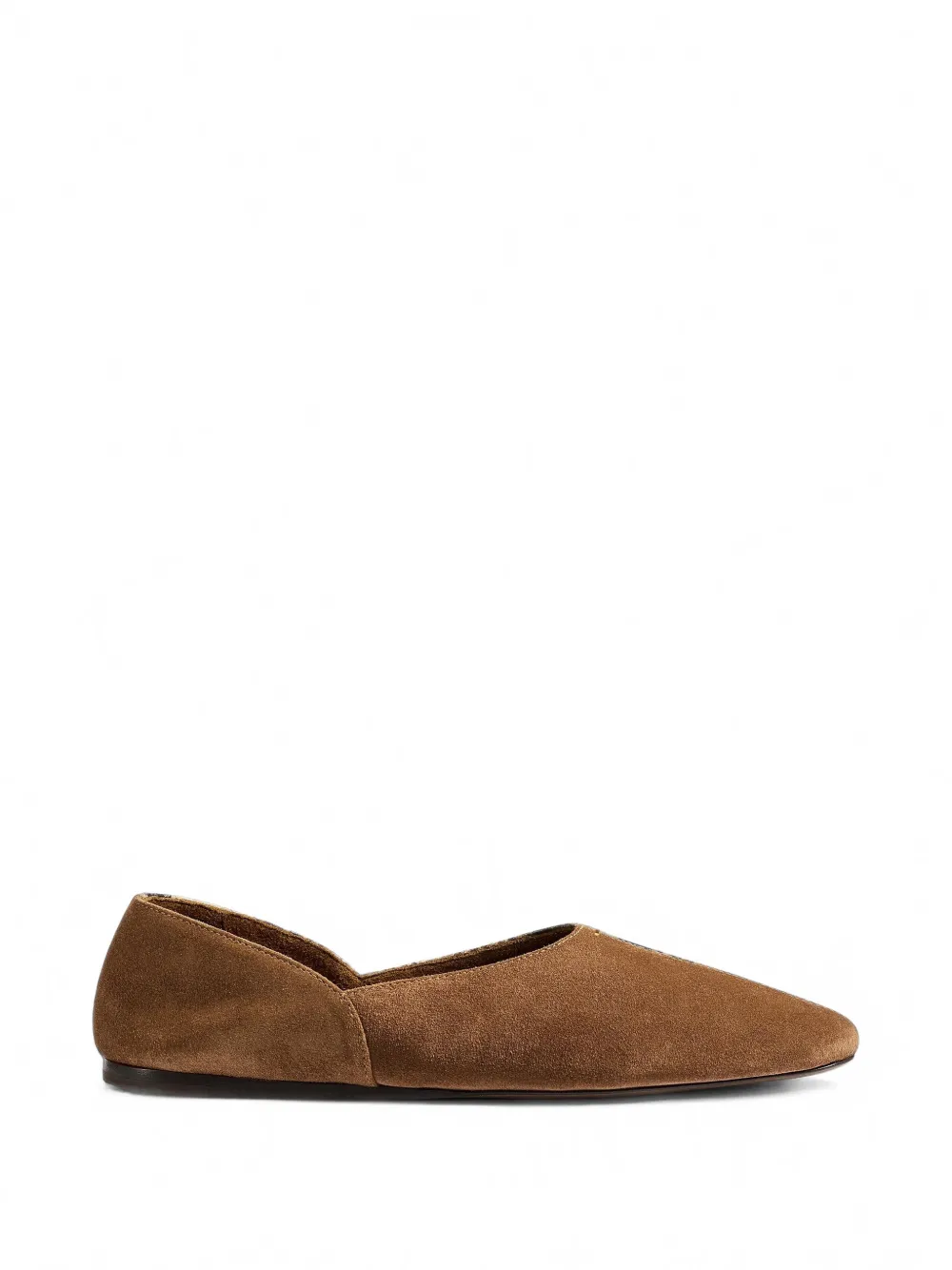 KHAITE Scarpe Jane con suola piatta in pelle Dattero scamosciata e pitone goffrato - Marrone