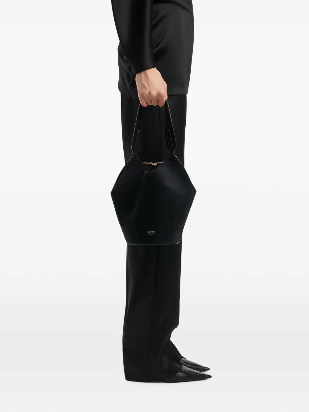 KHAITE Lotus kleine shopper Wit