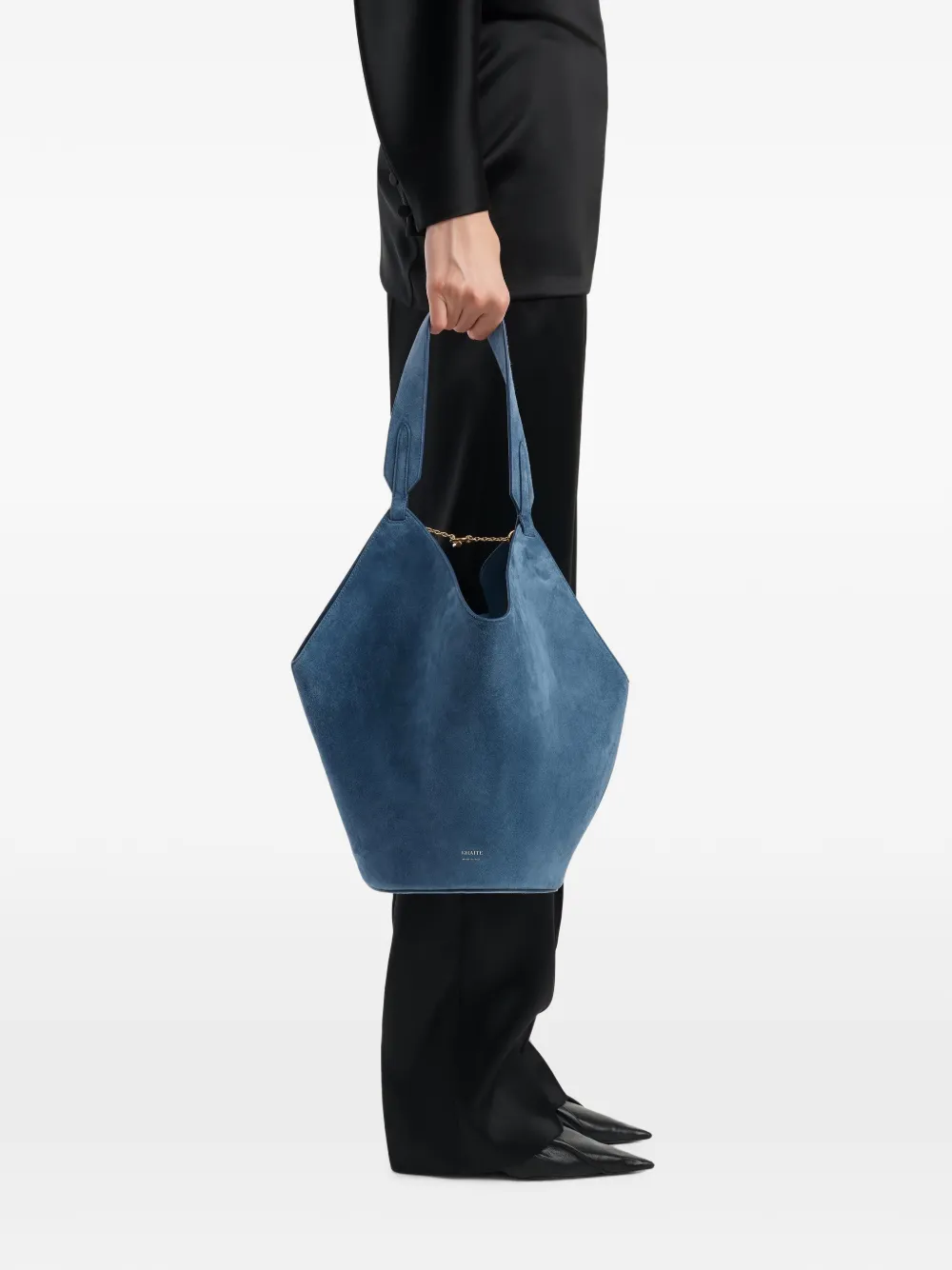 KHAITE Lotus kleine shopper Blauw