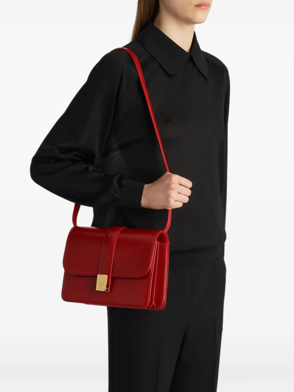 KHAITE Blake crossbodytas Rood