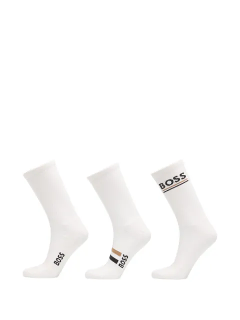 HUGO logo-print ribbed socks (set of three)