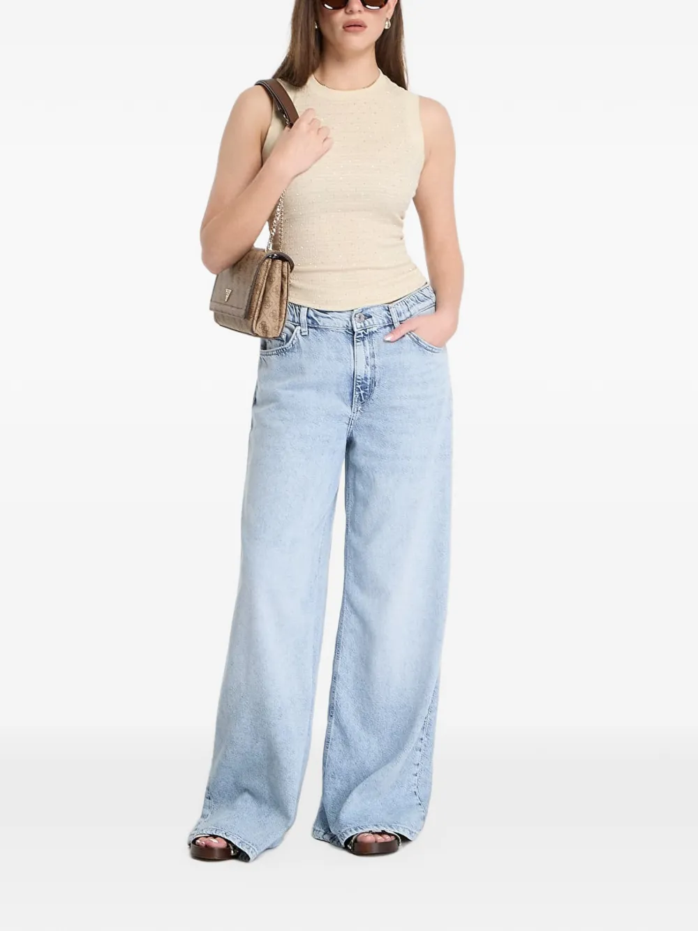 GUESS USA Jeans met wijde pijpen Blauw