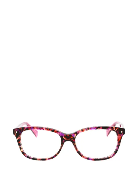 Polaroid tortoiseshell-effect rectangle-frame glasses