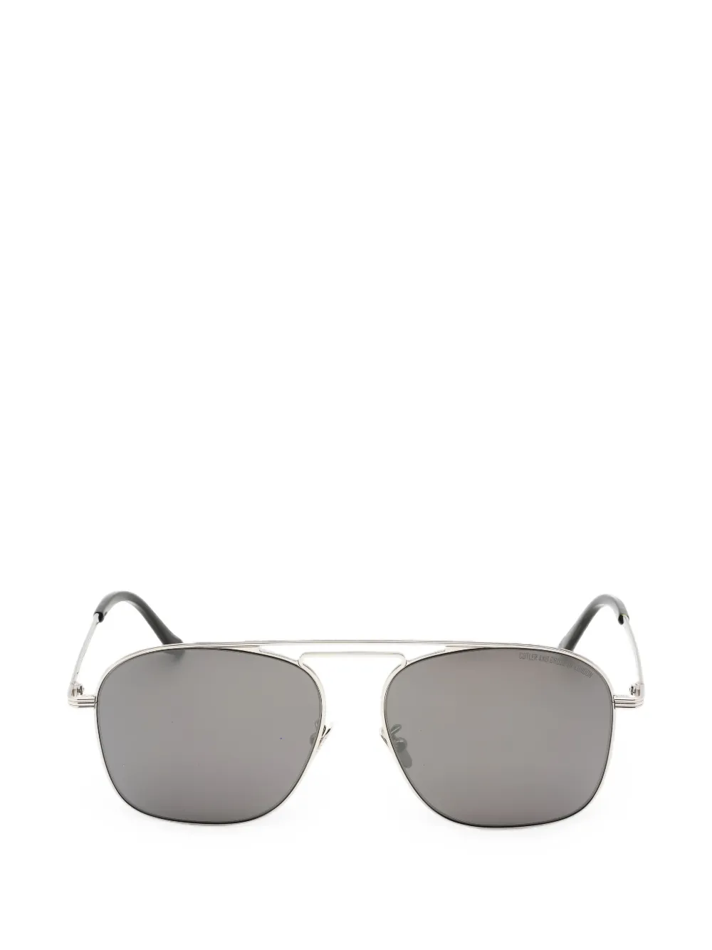 Cutler And Gross Square-frame Double-bridge Sunglasses In Silver