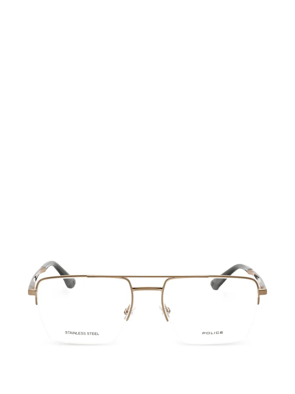 Police pilot-frame glasses | Gold | Image 1