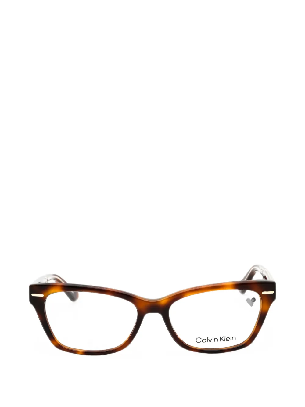 Calvin Klein tortoiseshell cat-eye glasses - Marrone