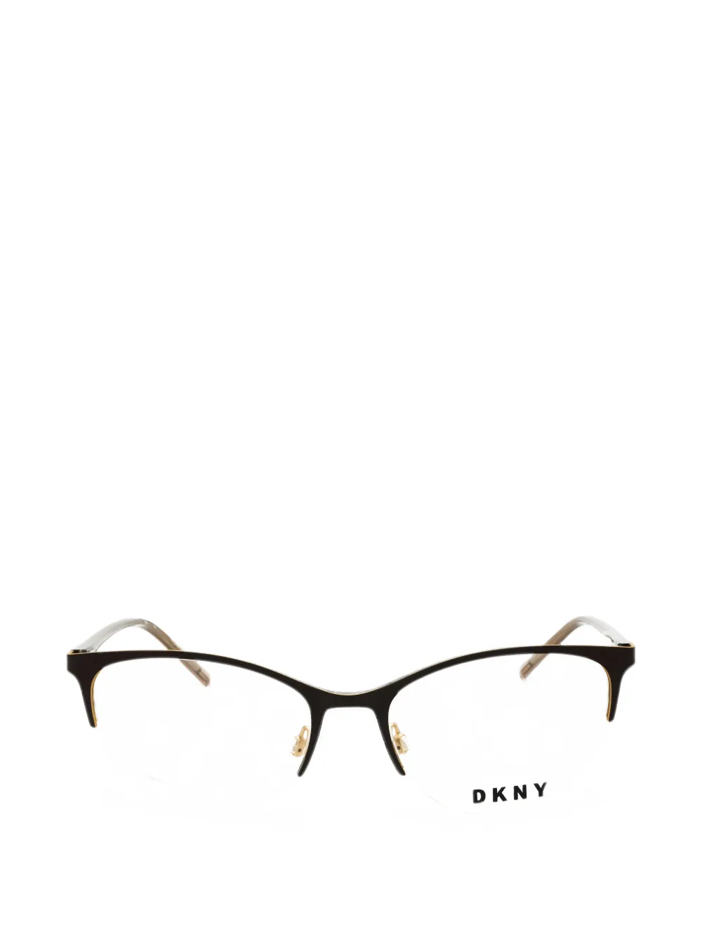Dkny Geometric-frame Glasses In Brown