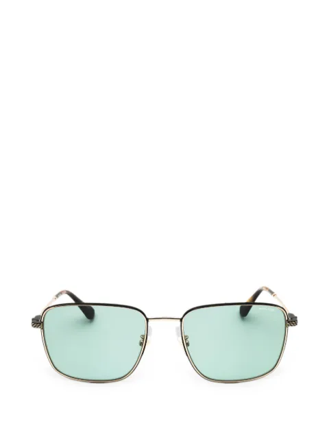 Police rectangle-frame metal sunglasses