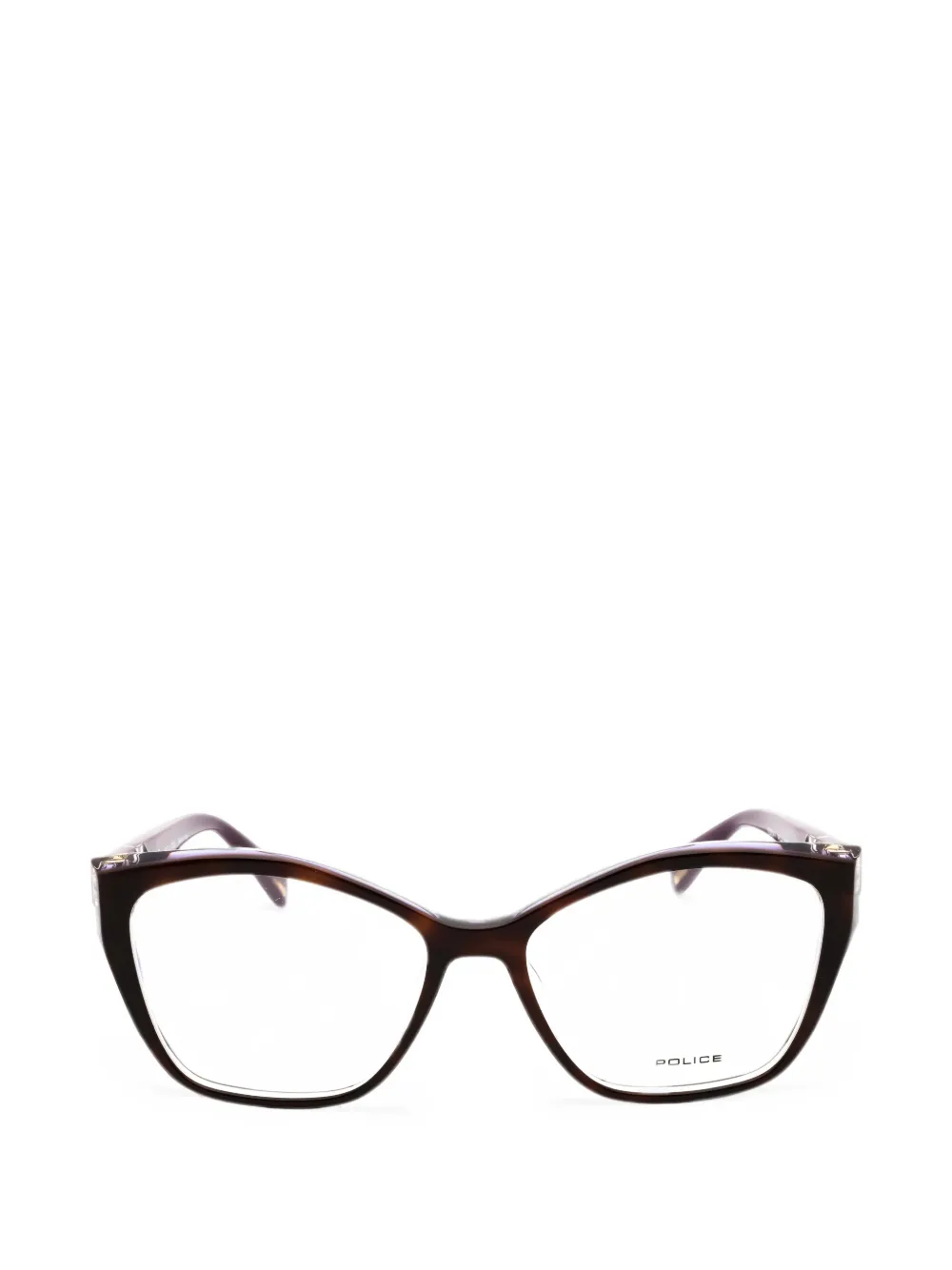 Police cat-eye frame glasses - Marrone
