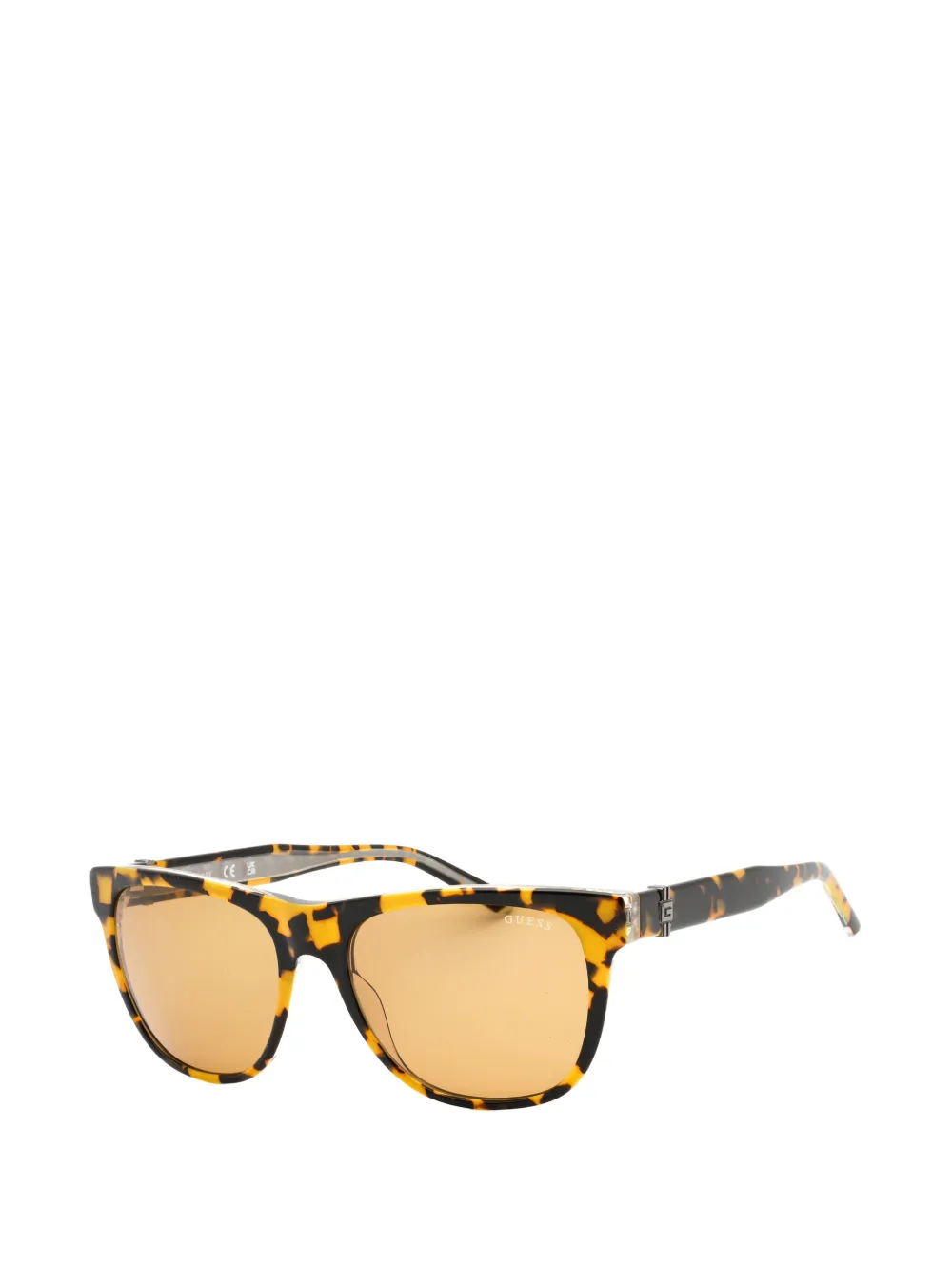 GUESS EYEWEAR Zonnebril met ovalen montuur en schildpadschild design Bruin