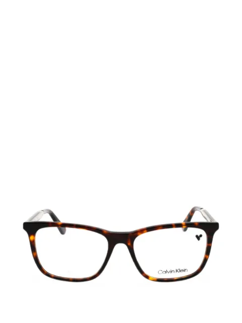 Calvin Klein tortoiseshell-effect rectangle glasses