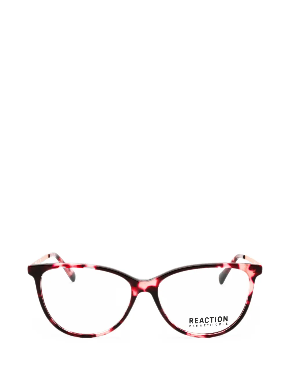 Kenneth Cole Tortoiseshell-effect Oval-frame Glasses In Red
