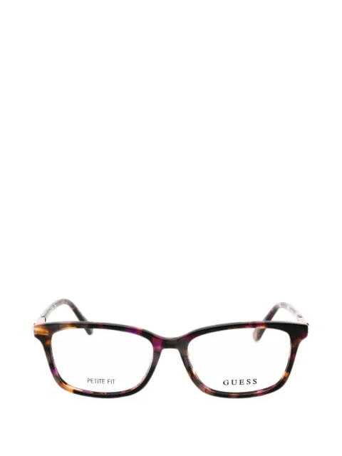 GUESS EYEWEAR tortoiseshell-effect rectangle-frame glasses