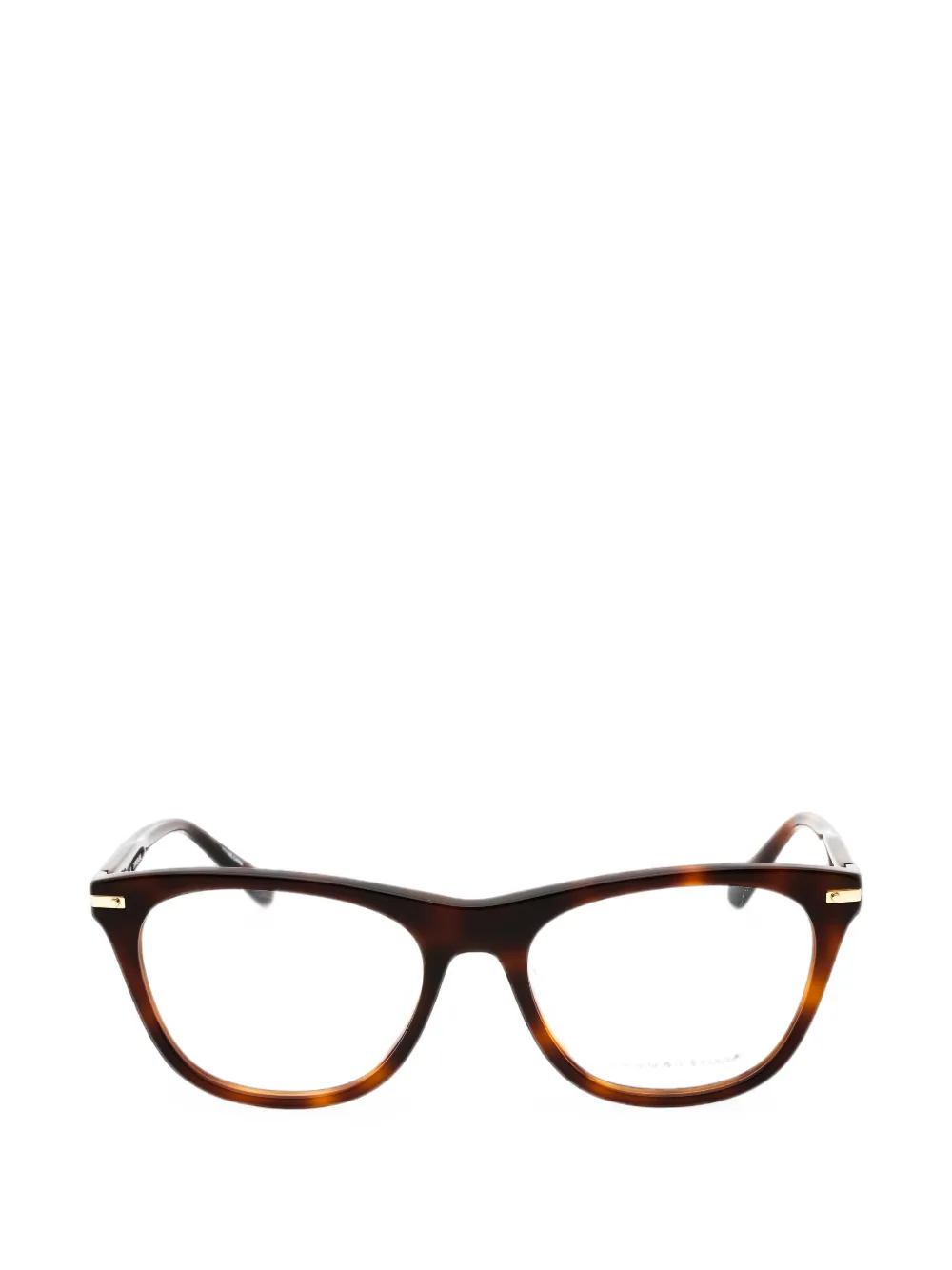 Calvin Klein tortoiseshell-effect rectangle-frame glasses - Marrone