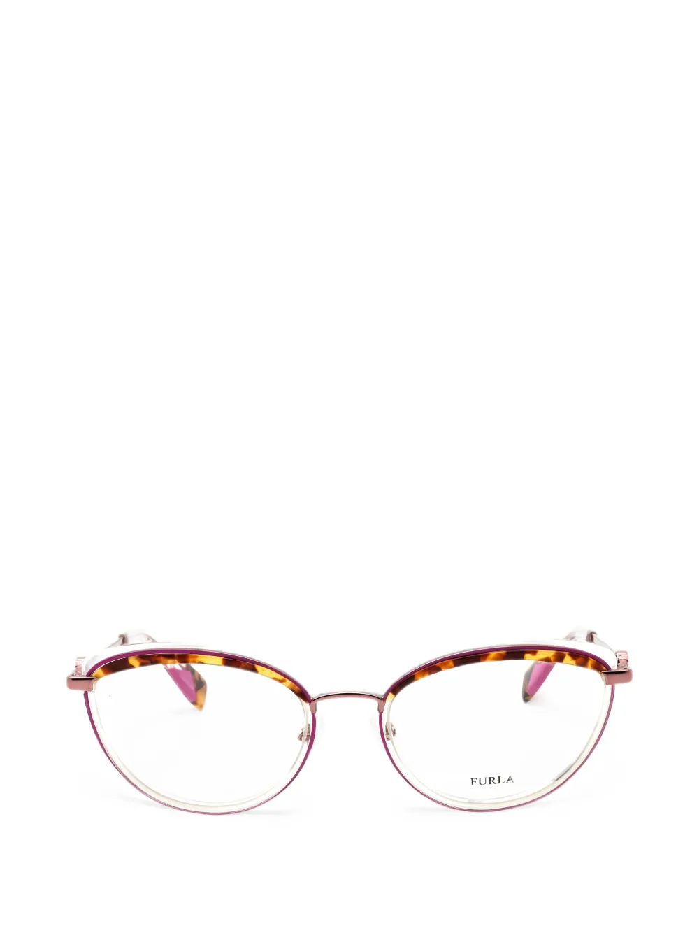 Furla tortoiseshell-effect oval-frame glasses - Rosa