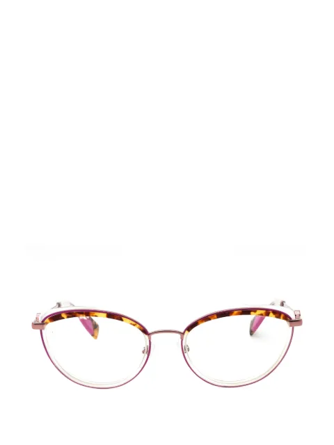 Furla tortoiseshell-effect oval-frame glasses