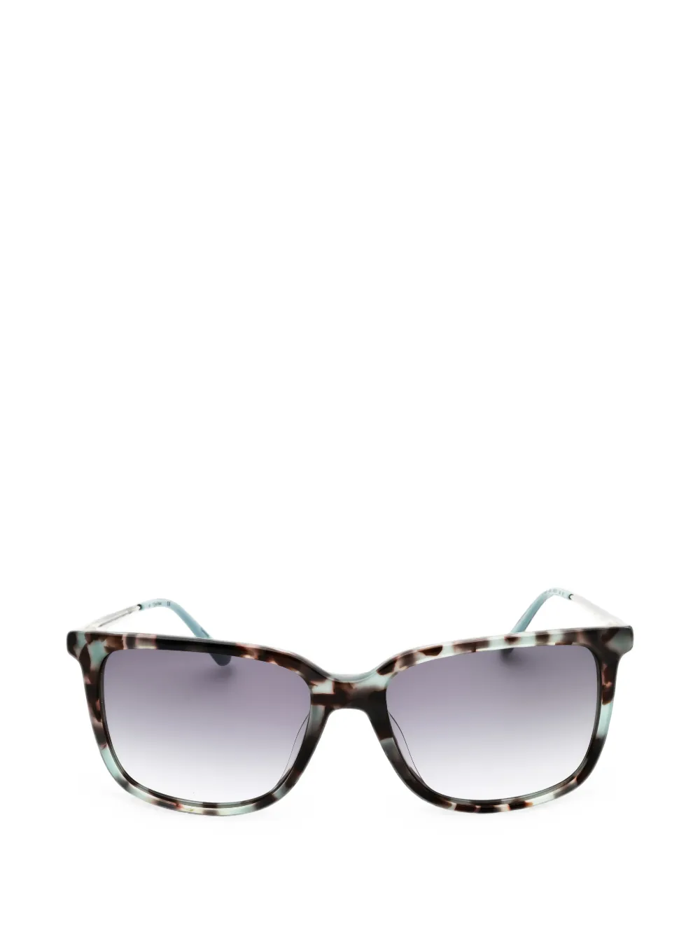 Calvin Klein tortoiseshell-effect rectangle-frame sunglasses - Blu