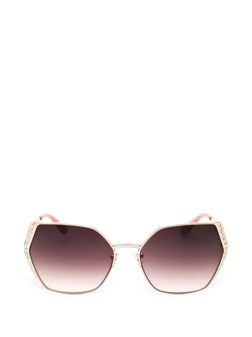GUESS USA crystal-embellished geometric-frame sunglasses - Rosa