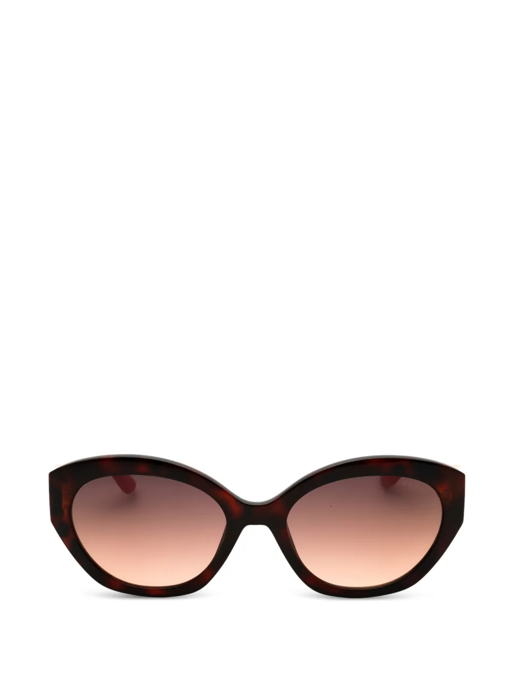 GUESS EYEWEAR tortoiseshell-effect oval-frame sunglasses - Marrone