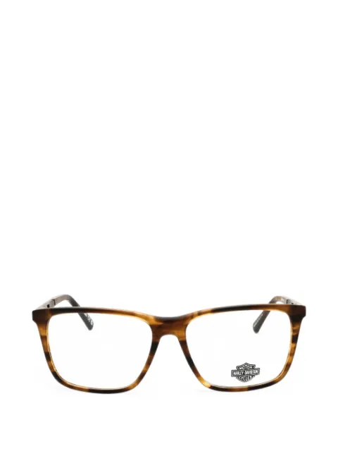 HARLEY-DAVIDSON tortoiseshell-effect rectangle-frame glasses