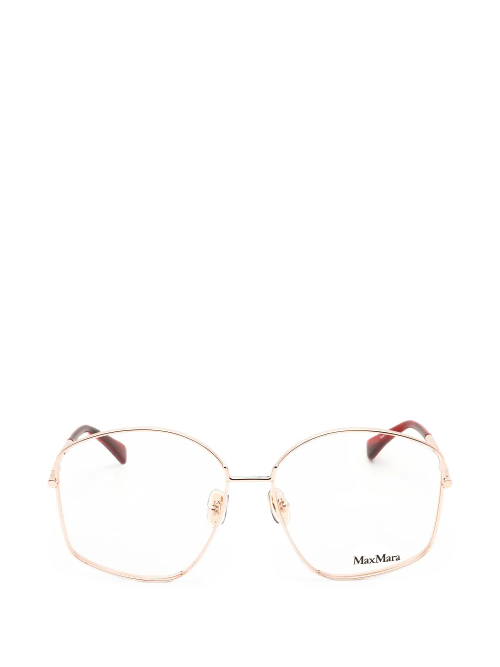 Max Mara Oversized Geometric-frame Glasses In Gold