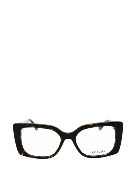 GUESS EYEWEAR tortoiseshell-effect rectangle-frame glasses
