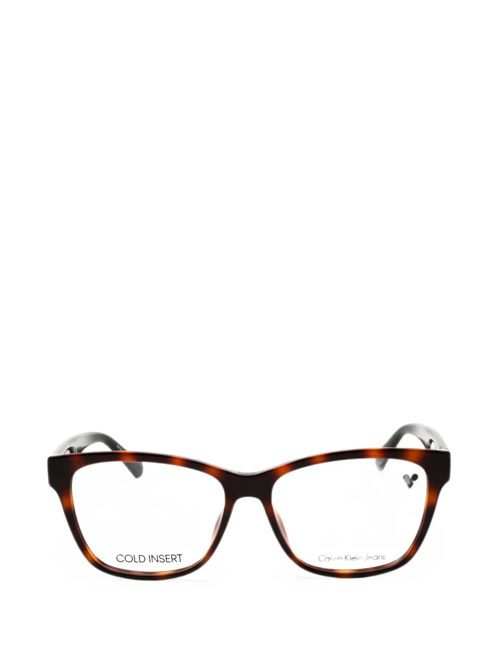 Calvin Klein Jeans tortoiseshell-effect rectangle-frame glasses - Marrone